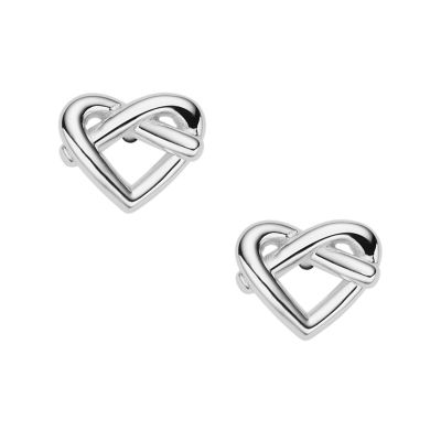 Sterling Silver Heart Studs Fossil