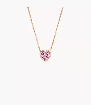 Hazel Valentine Heart Pink Crystals Pendant Necklace