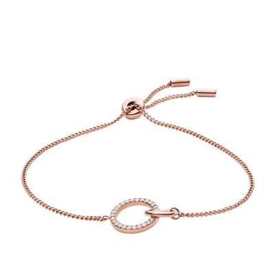 Rose Gold-Tone Stainless Steel Chain Bracelet
