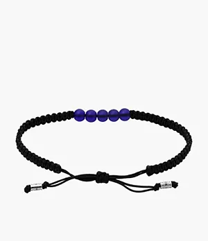 Blue Nylon Beaded Bracelet