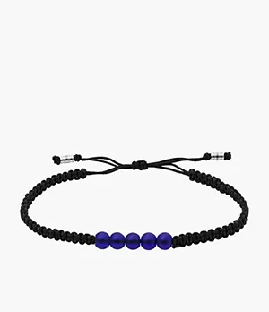 Blue Nylon Beaded Bracelet