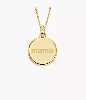 Collier à pendentif à médaillon en acier inoxydable ton or Mothers Day