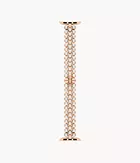 kate spade new york rose gold-tone stainless steel ip and white faux pearls band for apple watch®, 38/40/41mm