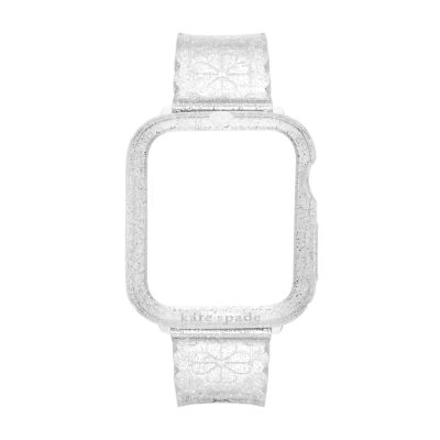 kate spade new york silver glitter jelly 40mm case and band set for apple watch®