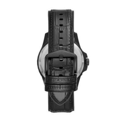 Limited Edition FB01 ThreeHand Black Leather Watch Fossil