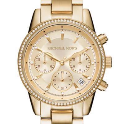 Michael Kors Ritz Chronograph Gold-Tone Steel Watch
