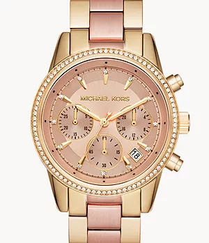 Michael Kors Ritz Chronograph Two-Tone Stainless Steel Watch