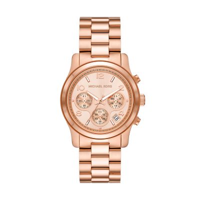 Michael Kors Runway Chronograph Rose Gold-Tone Stainless Steel Watch