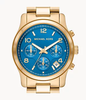 Michael Kors Runway Chronograph Gold-Tone Stainless Steel Watch