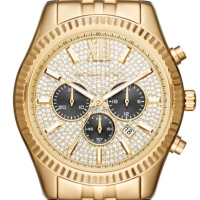 Michael Kors Lexington Chronograph Gold-Tone Stainless Steel Watch