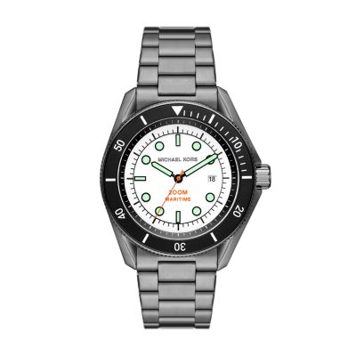 Michael Kors Maritime Three-Hand Date Gunmetal Stainless Steel Watch