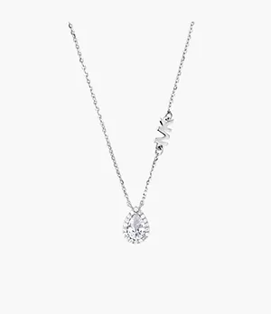 Michael Kors Sterling Silver Pear-Shaped Pendant Necklace
