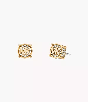 MK Fashion Gold-Tone Brass Stud Earrings