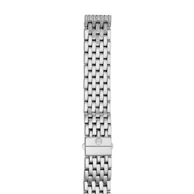 16mm Deco 16 7-Link Taper Steel Bracelet with Diamonds