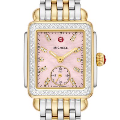 Deco Mid Two-Tone 18K Gold-Plated Diamond Watch