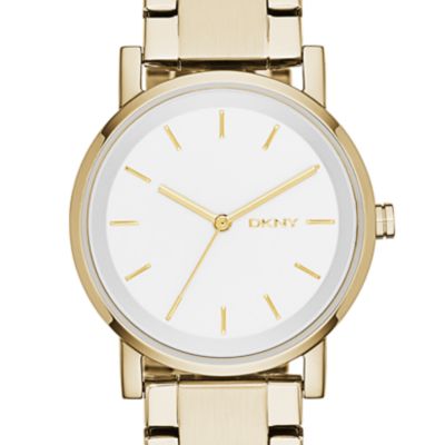 DKNY Stanhope Three-Hand Gold-Tone Stainless Steel Watch