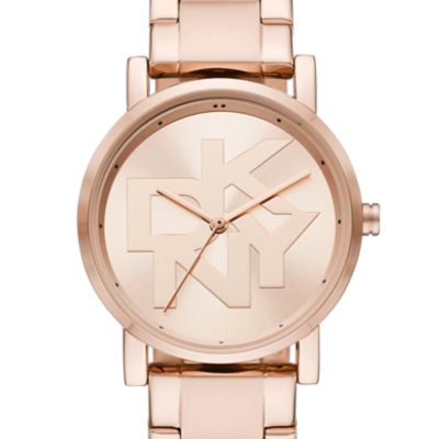 DKNY Soho Three-Hand Rose Gold-Tone Watch