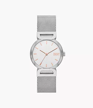 DKNY Downtown D Three-Hand Stainless Steel Watch