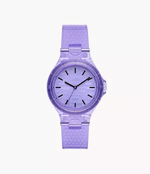 DKNY Chambers Three-Hand Purple Polyurethane Watch