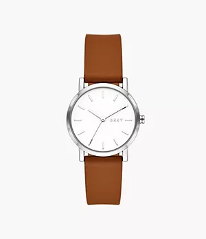 DKNY Soho Three-Hand Brown Leather Watch
