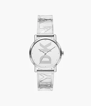 DKNY Soho Three-Hand Clear Polyurethane Watch