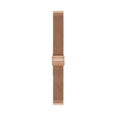 Bracelet de montre interchangeable en maille milanaise doré rose 16 mm