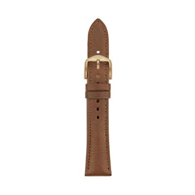 18mm Espresso Leather Watch Strap Fossil