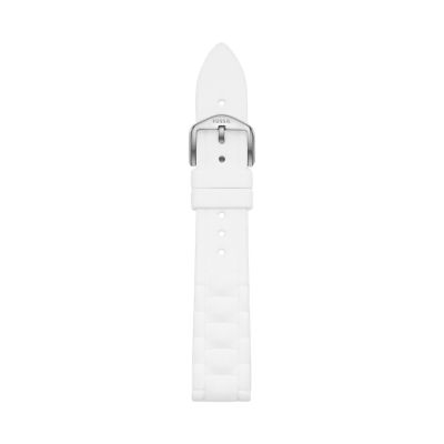 18mm White Silicone Watch Strap Fossil