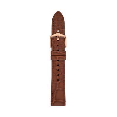 18mm Brown Croco LiteHide™ Leather Strap