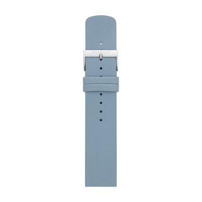 22mm Leather Watch Strap, Coastal Blue