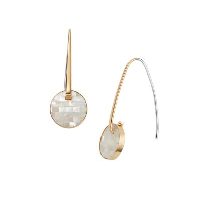 Agnethe Mother-of-Pearl Gold-Tone Drop Earrings