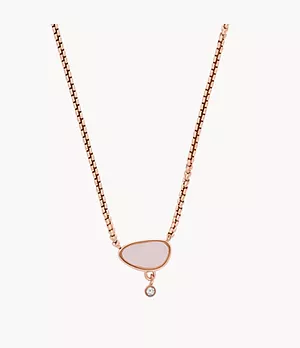 Sofie Sea Glass Pink Glass Chain Necklace