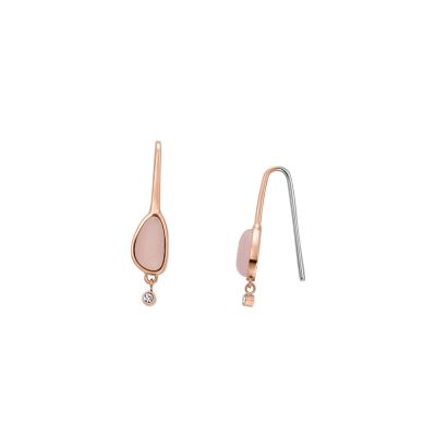 Sofie Sea Glass Pink Glass Drop Earrings