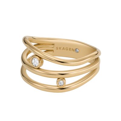 Glitz Wave Gold-Tone Stainless Steel Prestack Ring
