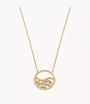 Kariana Waves Gold-Tone Stainless Steel Pendant Necklace