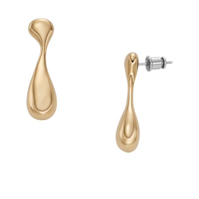 Anja Pebble Gold-Tone Stainless Steel Drop Earrings