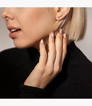 Anja Pebble Gold-Tone Stainless Steel Crawler Earrings