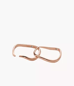 Essential Waves Rose Gold-Tone Stainless Steel Stack Ring