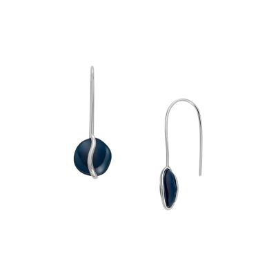Sofie Sea Glass Blue Organic-Shaped Pull-Through Earrings