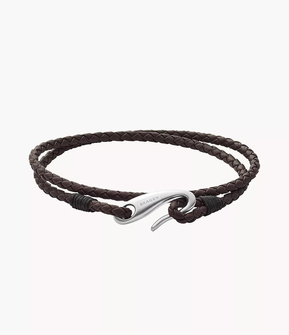 Skagen Men’s Hulsten Brown Leather Strap Bracelet