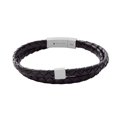 Hulsten Black Leather Strap Bracelet