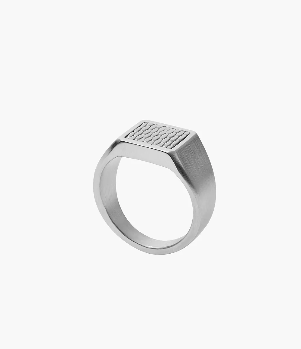 Skagen Men’s Torben Silver-Tone Stainless Steel Signet Ring