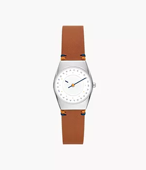 Grenen Lille Solar Halo Light Brown Leather Watch