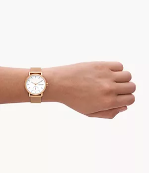 Kuppel Lille Two-Hand Sub-Second Rose Gold Stainless Steel Mesh Watch