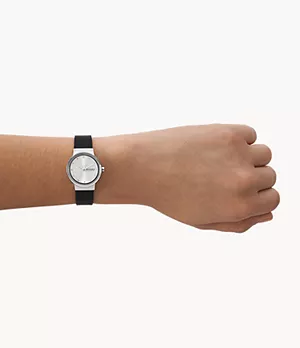 Freja Lille Two-Hand Black Leather Watch