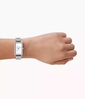 Hagen Three-Hand Silver Stainless Steel Bracelet Watch