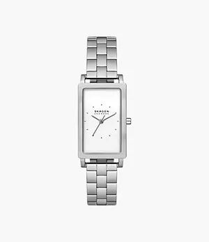 Hagen Three-Hand Silver Stainless Steel Bracelet Watch