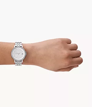 Signatur Lille Sport Three-Hand Date Silver Stainless Steel Bracelet Watch