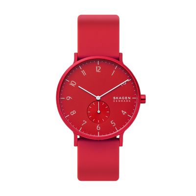 Aaren Kulor Poppy Red Silicone 41mm Watch