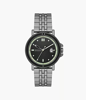 Signatur Sport Three-Hand Date Charcoal Stainless Steel Bracelet Watch